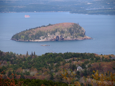 [Uninhabited island in the bay.]